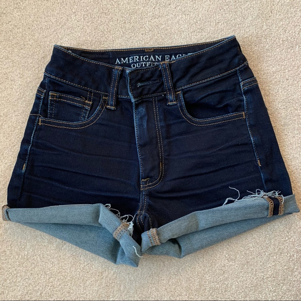 High rise denim short